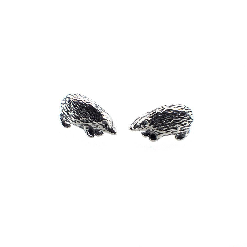 Earrings Plain Silver Stud *Hedgehog*