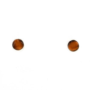 Small Round Stud earrings with simple silver surround