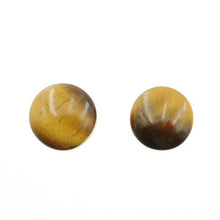 Load image into Gallery viewer, Sundari Tigers Eye Disc Stud Earring on Sterling Silver
