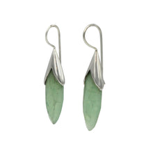 Load image into Gallery viewer, Handcrafted flower bud sterling silver earring with a beautiful large faceted crystal
