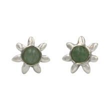 Load image into Gallery viewer, Sterling Silver Sun Shaped Stud Earring with Aventurine Gemstone
