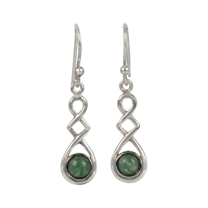 A swirly, unique and elegant pair of sterling silver Aventurine earrings