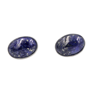 Large Lapis Lazuli Oval Gem-set Stud Earring