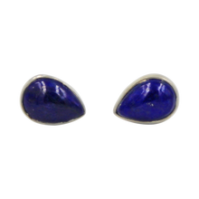 Load image into Gallery viewer, Elegant Teardrop shaped Sterling Silver Small Stud Earring with a beautiful Lapis Lazuli 
