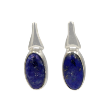 Load image into Gallery viewer, Drop Earrings Lapis Lazuli with a Silver Stud Fitting
