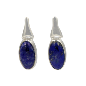 Drop Earrings Lapis Lazuli with a Silver Stud Fitting