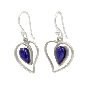 A lovely Sundari heart earring accent with a beautiful cabochon stone