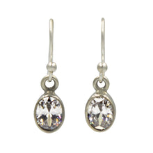 Load image into Gallery viewer, Sundari oval shaped faceted gem-set dangle earrings
