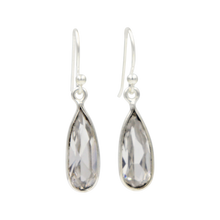 Load image into Gallery viewer, Simple faceted Sterling Silver Drop Earring
