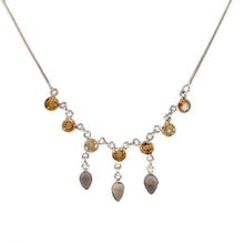 Load image into Gallery viewer, Sterling Silver Victorian Necklace with 10 faceted gemstones
