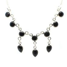 Load image into Gallery viewer, Sterling Silver Victorian Necklace with 10 faceted gemstones
