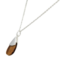 Load image into Gallery viewer, Teardrop necklace Tigers Eye
