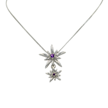 Load image into Gallery viewer, Sterling Silver Twain Sunray Pendant with a faceted Amethyst gemstones
