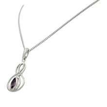 Load image into Gallery viewer, Double Infinity Pendant with a faceted Amethyst
