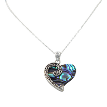 Load image into Gallery viewer, Stunning Large Sterling Silver Heart Pendant with  a Natural Seashell
