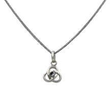 Load image into Gallery viewer, Celtic pendant with a half sphere faceted Cubic Zirconia 
