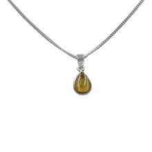 Load image into Gallery viewer, Delicate small teardrop cabochon gemstone pendant set in a thin bezel setting
