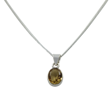 Load image into Gallery viewer, Cute oval faceted Citrine pendant set on a deep bezel setting
