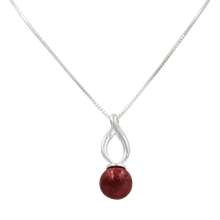 Load image into Gallery viewer, Twist shaped pendant with a full sphere natural Coral 
