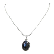 Load image into Gallery viewer, Sterling silver snake chain and pendant with Labradorite
