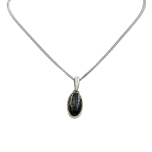 Load image into Gallery viewer, Sterling Silver Pendant with a Lozenge shape Labradorite Cabochon gemstone
