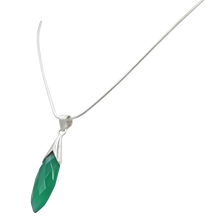 Load image into Gallery viewer, Handcrafted flower bud sterling silver Pendant with a colourful faceted large semi precious gemstone

