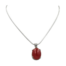 Load image into Gallery viewer, Sterling silver snake chain and pendant with Carnelian 
