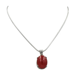 Sterling silver snake chain and pendant with Carnelian 