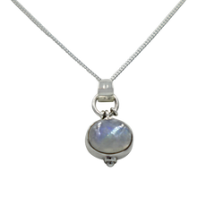 Load image into Gallery viewer, Oval Shaped simple but elegant pendant with a cabochon Moonstone
