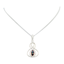 Load image into Gallery viewer, Double Infinity Pendant with a facted gemstone
