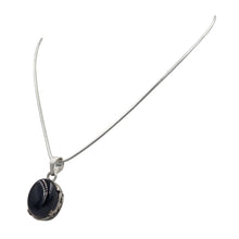 Load image into Gallery viewer, Sterling silver snake chain and pendant with Black Onyx
