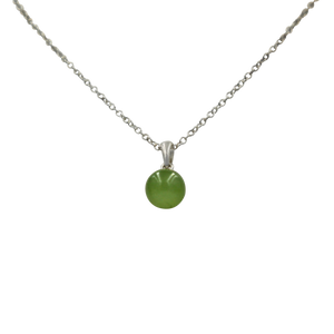 Simple Aventurine bead pendant presented on a sterling Silver Link Chain