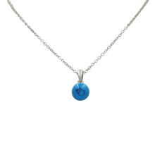 Load image into Gallery viewer, Simple Turquoise bead pendant presented on a sterling Silver Link Chain
