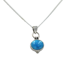 Load image into Gallery viewer, Oval Shaped simple but elegant pendant with a cabochon Turquoise stone
