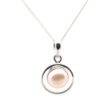 Load image into Gallery viewer, Round Sterling Silver Pendent with a Cbuchone gemstone
