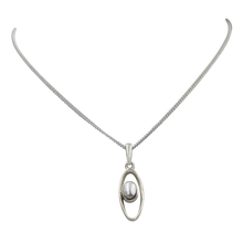 Load image into Gallery viewer, Stylish long oval pendant with a similarly oval shaped Pearl
