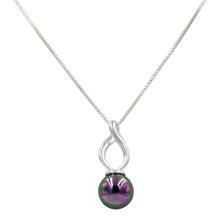 Load image into Gallery viewer, Twist shaped pendant with a full sphere Grey Pearl

