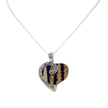 Load image into Gallery viewer, Stunning Large Sterling Silver Heart Pendant with  a Natural Seashell
