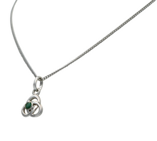 Load image into Gallery viewer, Celtic pendant with a half sphere faceted Emerald
