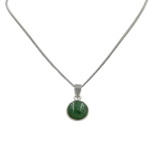 Load image into Gallery viewer, Sterling Silver simple Round pendant with a half sphere cabuchone gemstone or a Pearl
