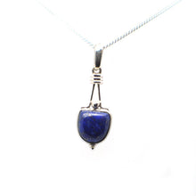 Load image into Gallery viewer,  SingleLapis Lazuli Stone Split Bale sterling Silver Pendant

