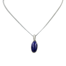 Load image into Gallery viewer, Sterling Silver Pendant with a Lozenge shape Lapis Lazuli  Cabochon gemstone
