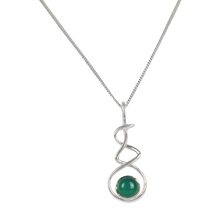 Load image into Gallery viewer, a-swirly-unique-and-elegant-sterling-silver-pendant-carrying-a-range-of-gems
