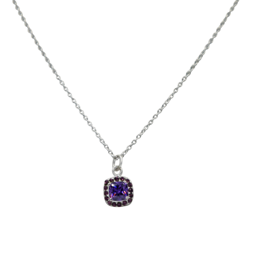 Pendant with a Amethyst Zirconia faceted stone