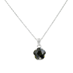 Star shape pendant with a faceted colored Zirconia