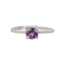 Load image into Gallery viewer, A simple and elegant sterling silver Amethyst ring
