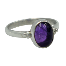 Load image into Gallery viewer, A simple and slightly ethnic ring with a large oval cabochon stone which can be used for everyday wearing
