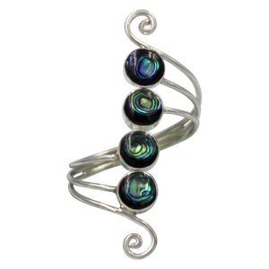Unique Sundari design of a simple Swirl Ring with natural Abalone.