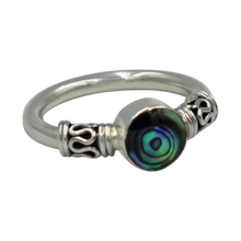 Load image into Gallery viewer, Another Sundari classic chunky wire solid sterling silver ring with a beautiful natural Abalone head.
