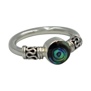 Another Sundari classic chunky wire solid sterling silver ring with a beautiful natural Abalone head.